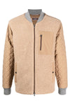 PESERICO Jersey Bomber Jacket in Sepia and Grey