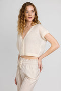 PESERICO Alpaca Knit Top in Ancient White