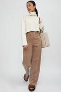 PESERICO Stretch Cotton Pant in Sepia