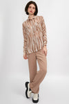 PESERICO Voile Viscose Blouse with Lurex in Sepia