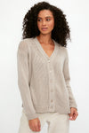 PRIVATE 0204 Airy Cashmere Cardigan in Dune