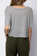 PRIVATE 0204 Cotton Crop Tee in Heather Grey