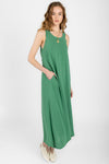 PRIVATE 0204 Matte Summer Silk Tank Dress in Grass