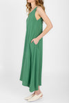 PRIVATE 0204 Matte Summer Silk Tank Dress in Grass