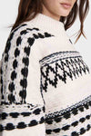 RAG & BONE Willow All Over Fairisle Sweater in Ivory and Black