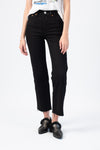 RE/DONE High Rise Stove Pipe Jeans in Jet Black