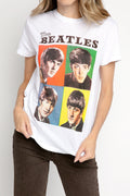RE/DONE 70s Loose Tee The Beatles in Optic White