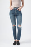 RE/DONE Comfort Stretch High Rise Jean in Dusk Destroy