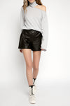 RTA Maddy Leather Short in Black