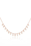 L.A. STEIN Diamond Drops Necklace in Rose Gold
