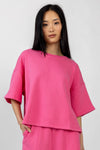 SABLYN Chandler Short Sleeve Sweatshirt in Pink Pepper