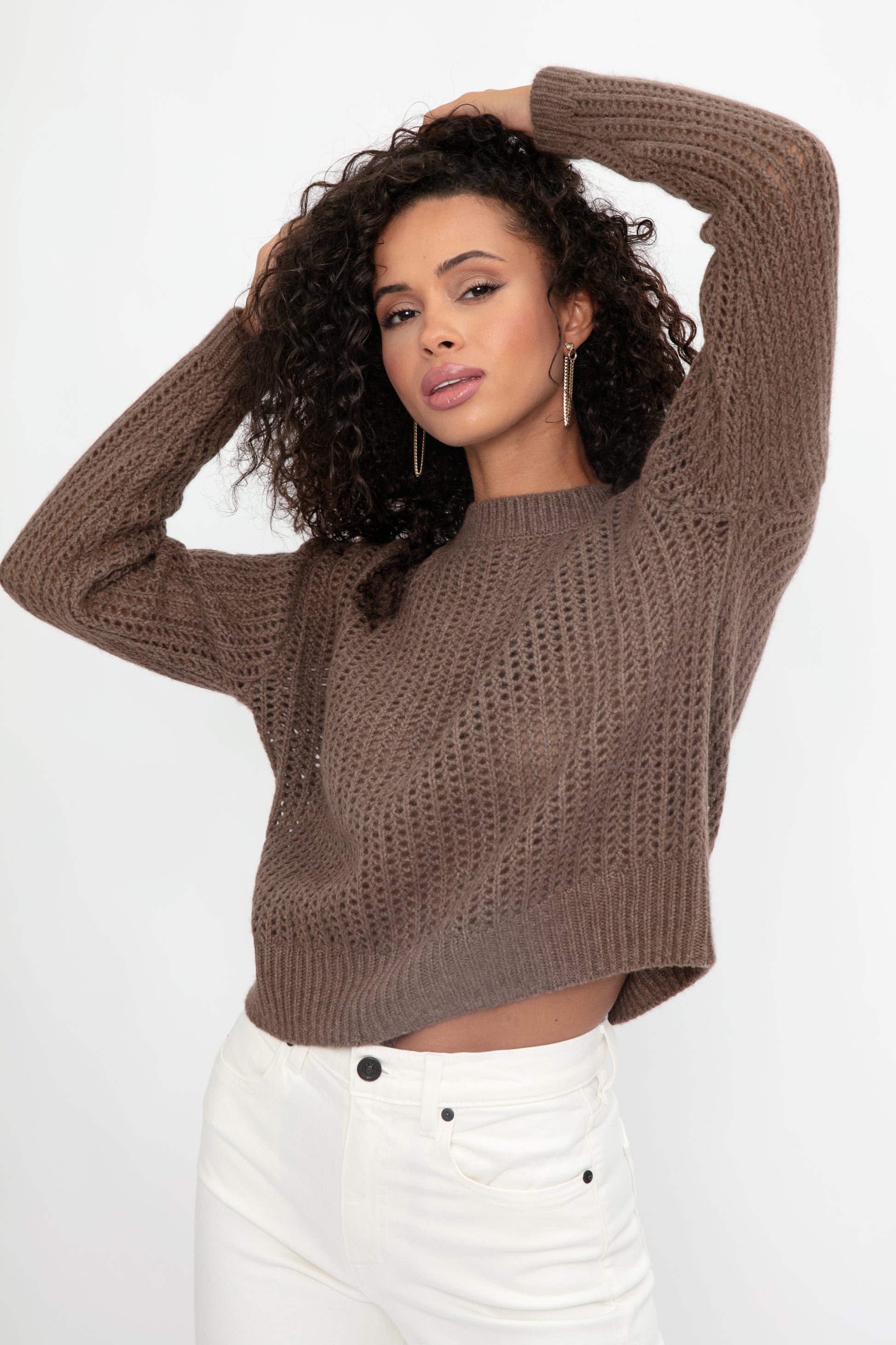 SABLYN Marci Cashmere Sweater in Swiss Brown