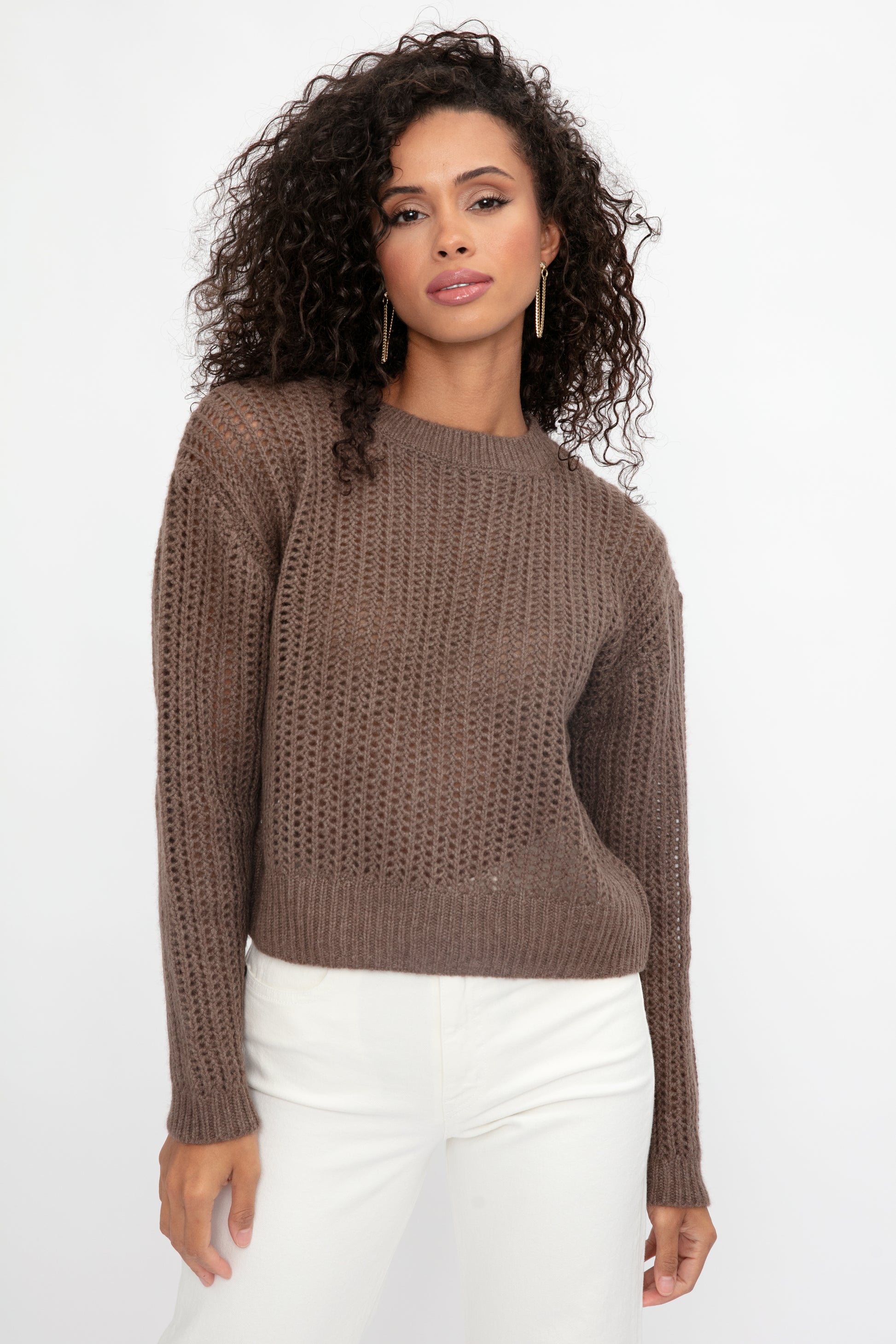 SABLYN Marci Cashmere Sweater in Swiss Brown