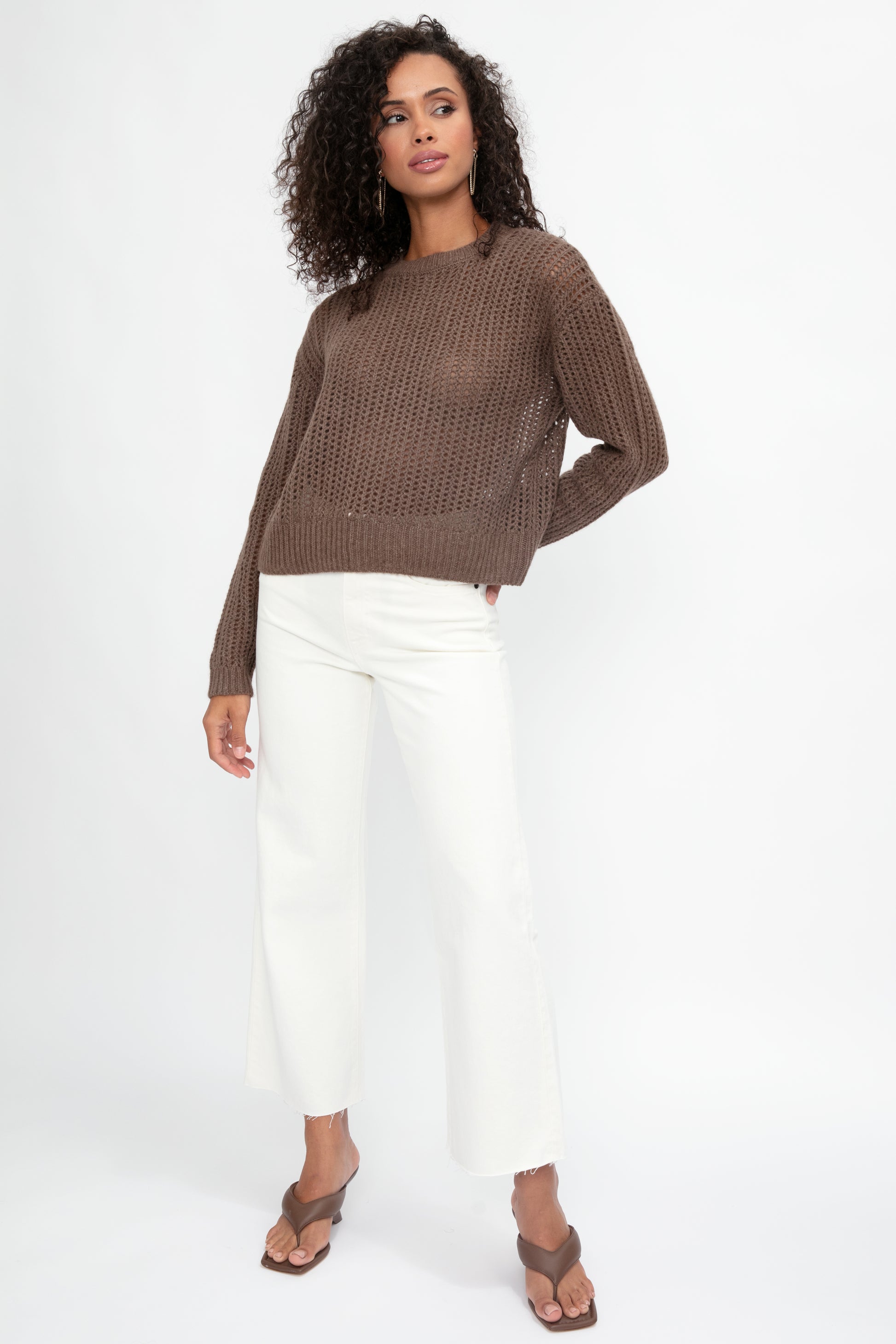 SABLYN Marci Cashmere Sweater in Swiss Brown