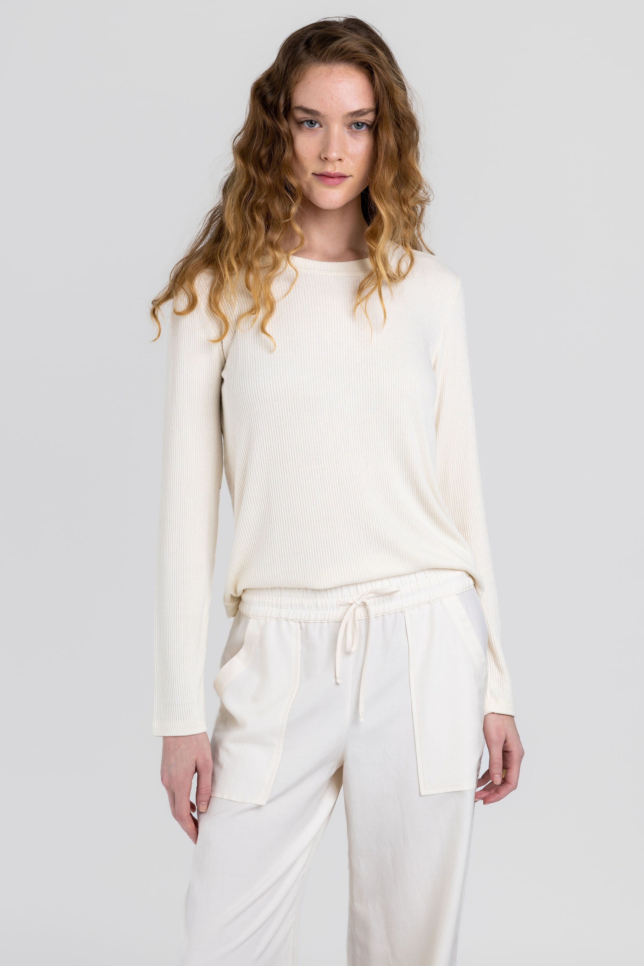 Ryder Rib Knit Top in Gardenia