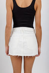 SLVRLAKE Micro Mini Cut Off Skirt in Off White