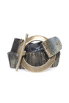 SUZI ROHER Patchwork Leather Belt in Gold