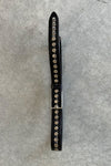 SUZI ROHER Narrow Studded Leather Belt in Black
