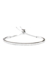 VELINA Sterling Silver Cannes Pavé Adjustable Bangle Bracelet
