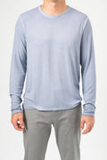 ATM Sun Bleached Long Sleeve Jersey Shirt in Light Blue