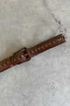 SUZI ROHER Wide Studded Leather Belt in Brown