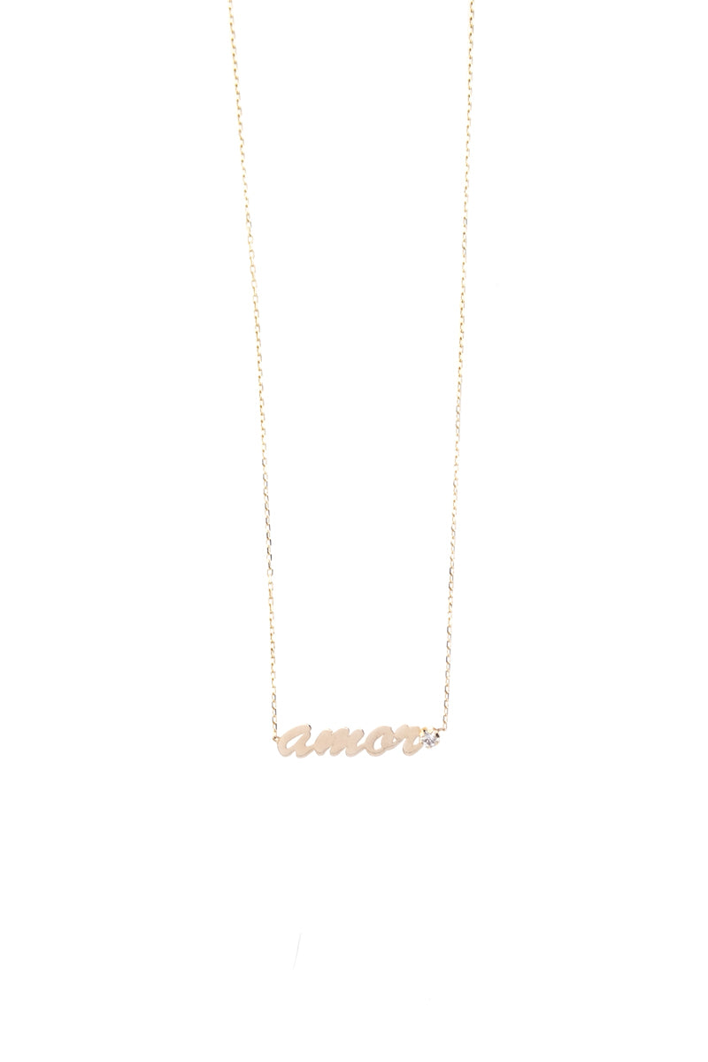 14k Yellow Gold Amor Necklace