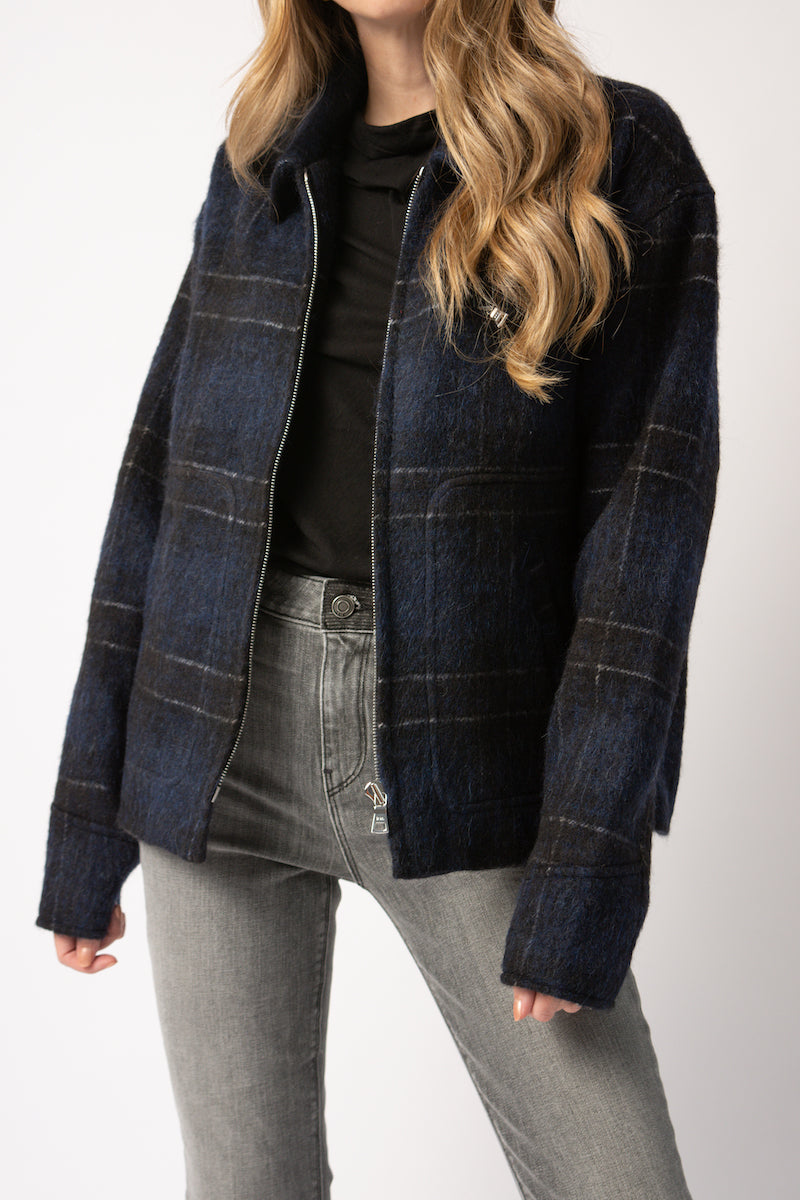 Reese Jacket in Navy Plaid