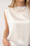 RTA Tyler Pleated Top in White