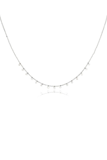 L.A. STEIN Celeste 15 Floating Diamond Necklace in White Gold
