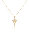 L.A. STEIN Diamond Pavé Goddess Pendant Necklace in Yellow Gold