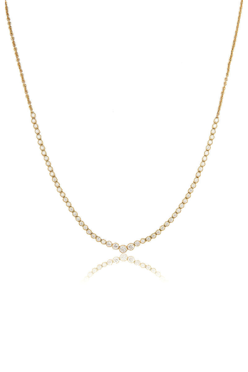 L.A. STEIN Diamond Tennis Necklace in Yellow Gold