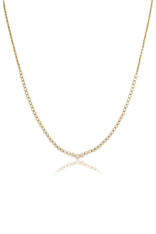 L.A. STEIN Diamond Tennis Necklace in Yellow Gold