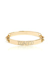 L.A. STEIN ID Bracelet With Diamond "LOVED" in Yellow Gold