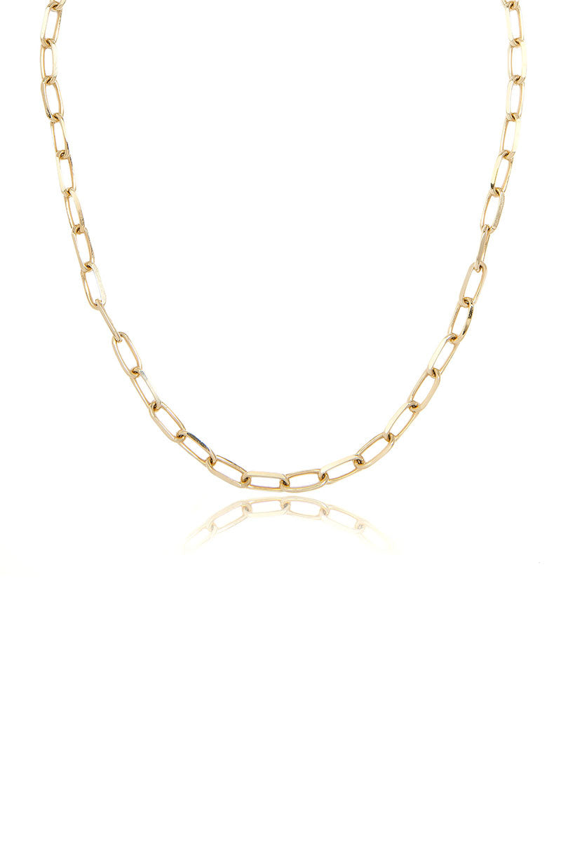 Jumbo Paperclip Chain Necklace in Yellow Gold