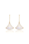 L.A. STEIN Moonstone Kite Earrings in Yellow Gold