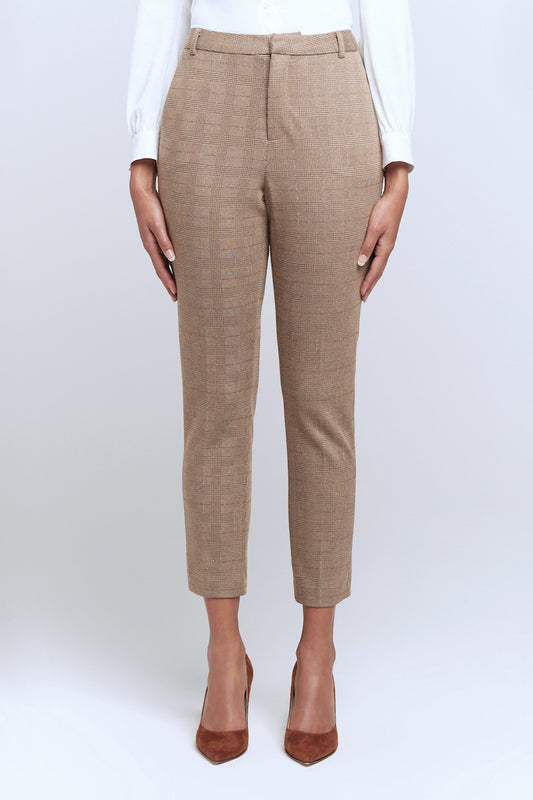 L'AGENCE Ludivine Trouser in Honey/Ginger Plaid