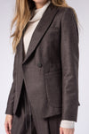 FABIANA FILIPPI Gamma Broadcloth Blazer Jacket in Brown