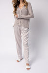 FORTE FORTE Cloquet Satin Silk Pant in Perla
