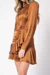 IRO Osium Ruffled Mini Dress in Camel