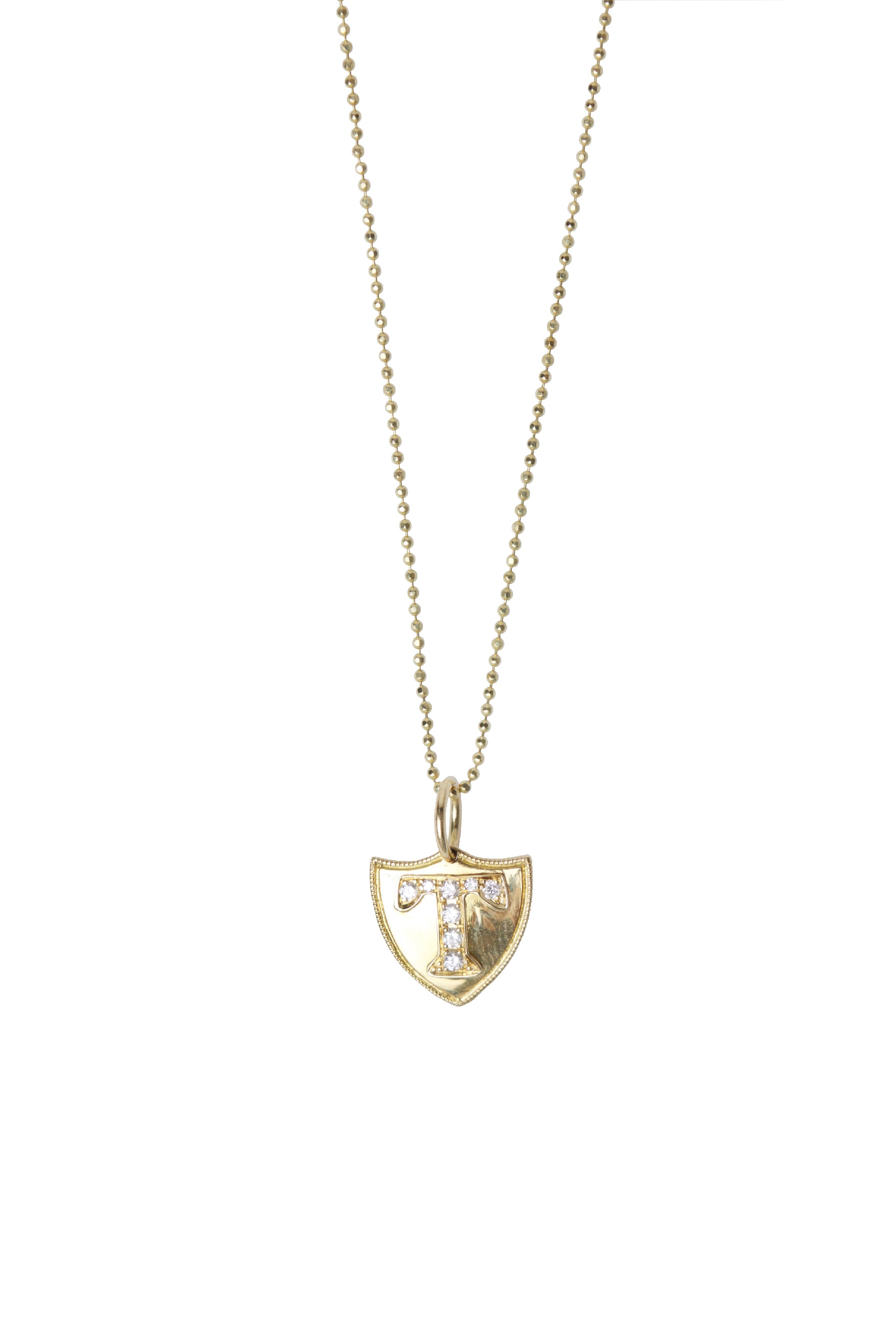 Diamond Initial Crest Necklace