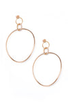 L.A. STEIN Diamond Twisted Large Trinity Hoops in Rose Gold