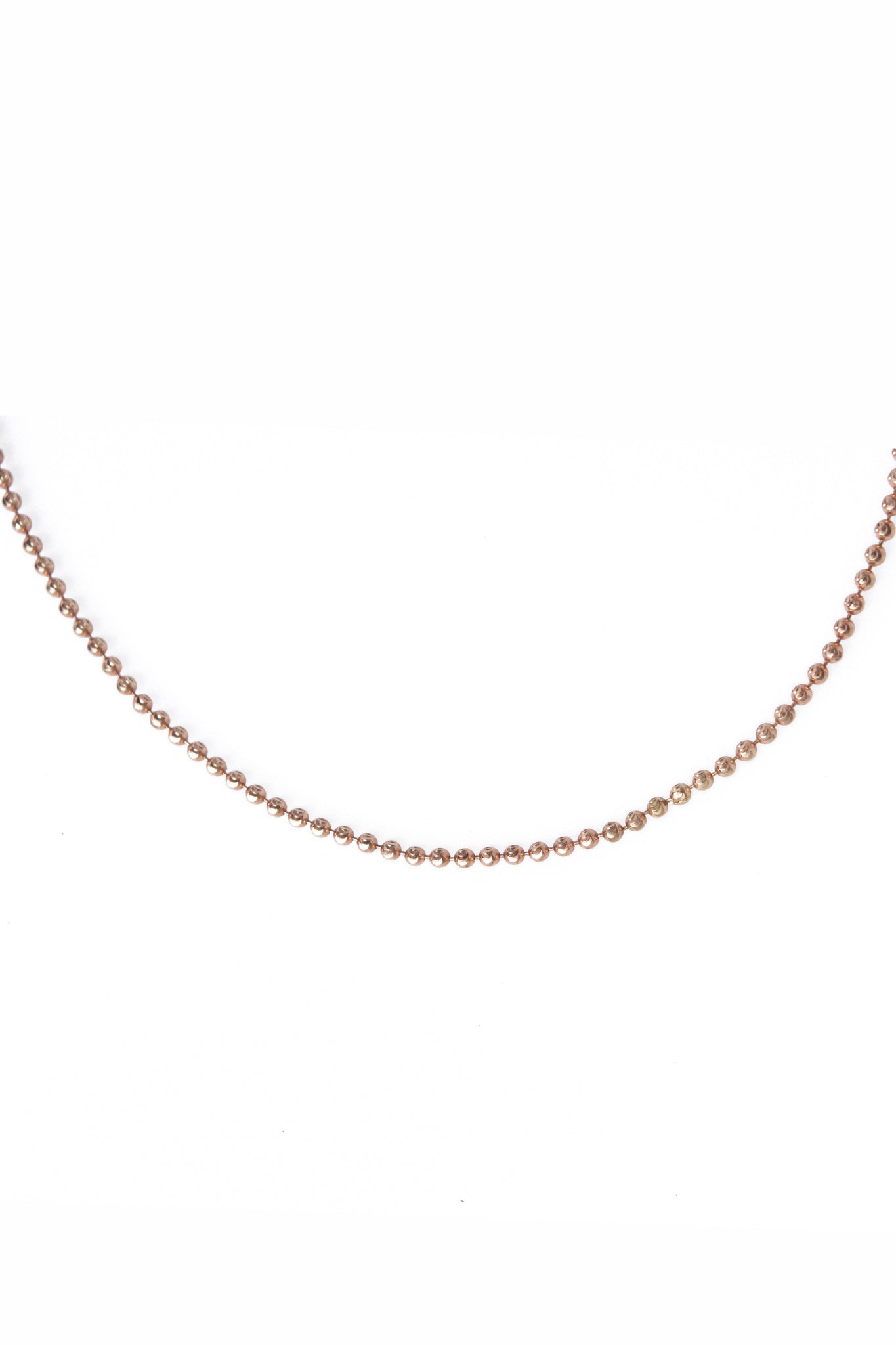 L.A. STEIN Faceted Diamond Cut Bead Chain Necklace in Rose Gold