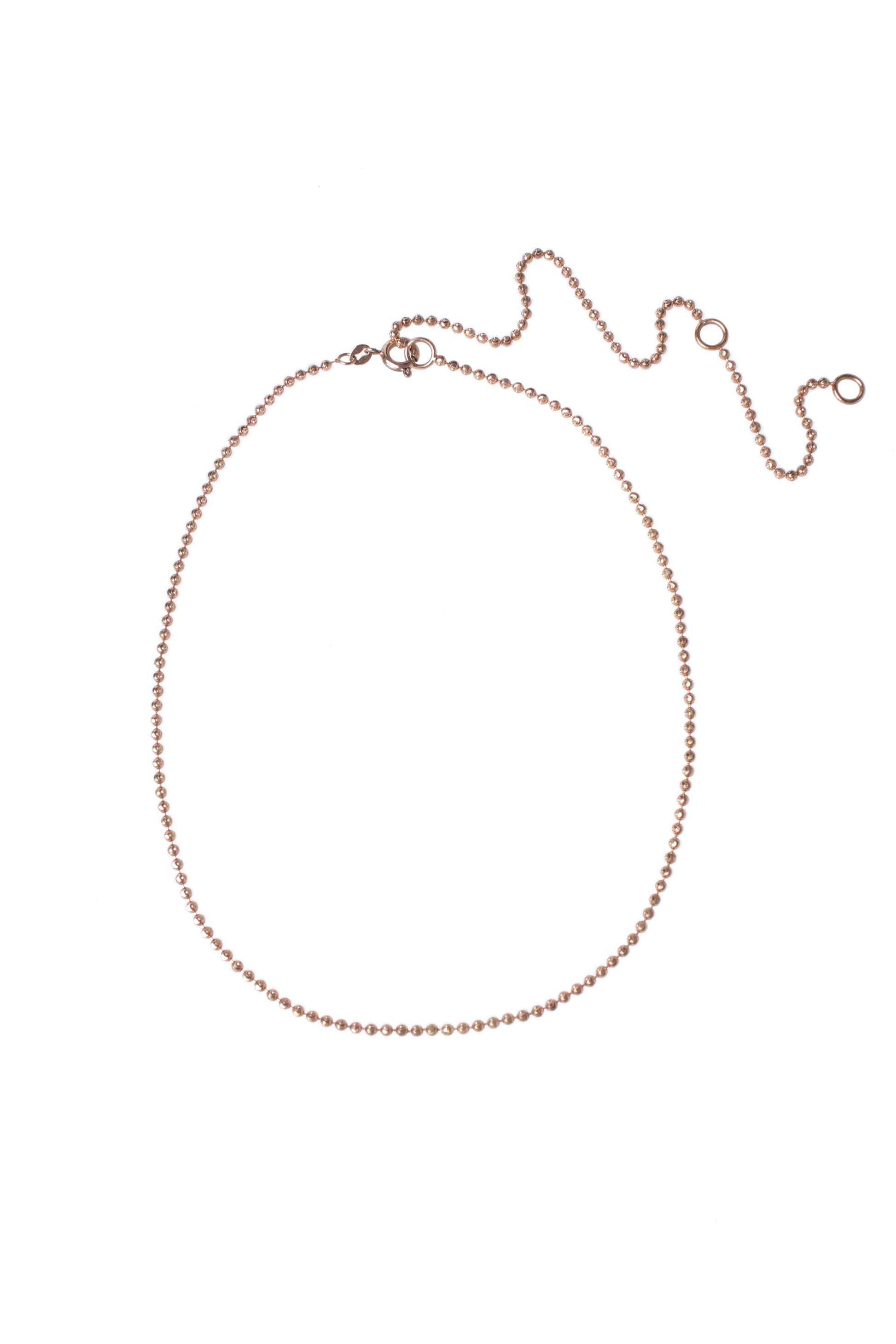 L.A. STEIN Faceted Diamond Cut Bead Chain Necklace in Rose Gold