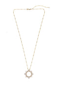 L.A. STEIN Baguette Diamond Shipswheel Compass Necklace in Yellow Gold