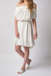 NSF Niara Short Sleeve Peasant Dress in White