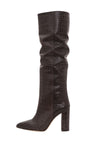 PARIS TEXAS Croc-Embossed Tall Boots in Testa di Moro
