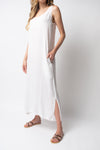 PRIVATE 0204 Silk Tank Maxi Dress in White
