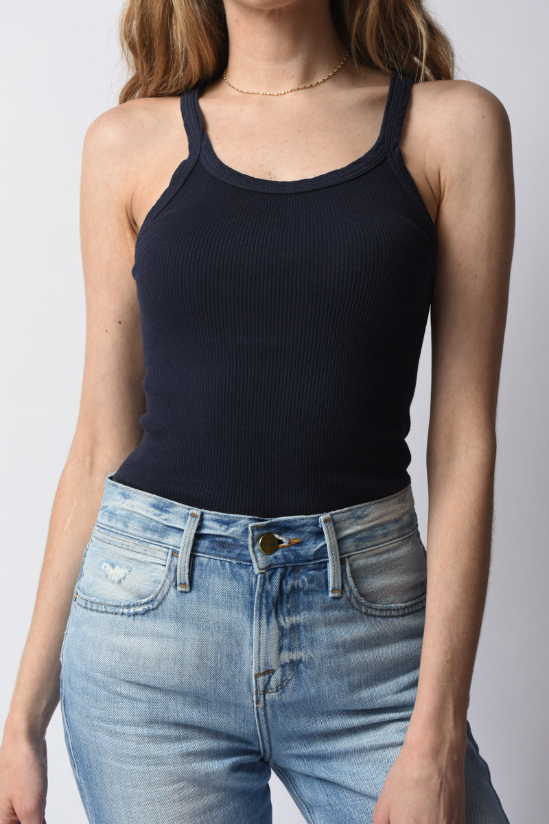 RE/DONE Ribbed Tank in Navy