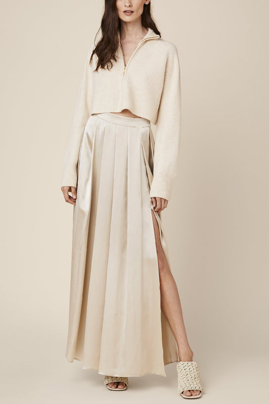 SABLYN Luca Pleated Skirt in Cream