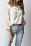 TRANSIT Cotton Silk Shirt in Chalk